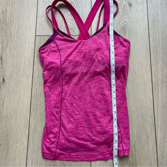 Lululemon Run For Gold Tank Hot Pink Magenta Running Tank Top Sports Bra Size 8 - Picture 10 of 13